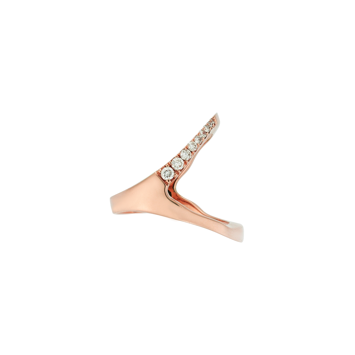Asymmetric Side Midi Ring in Rose Gold - Her Story Shop