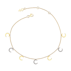 Selenophile Half Diamond Anklet in Yellow Gold - Her Story Shop