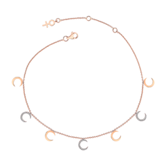 Selenophile Half Diamond Anklet in Rose Gold - Her Story Shop
