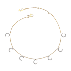 Selenophile Full Diamond Anklet in Yellow Gold - Her Story Shop