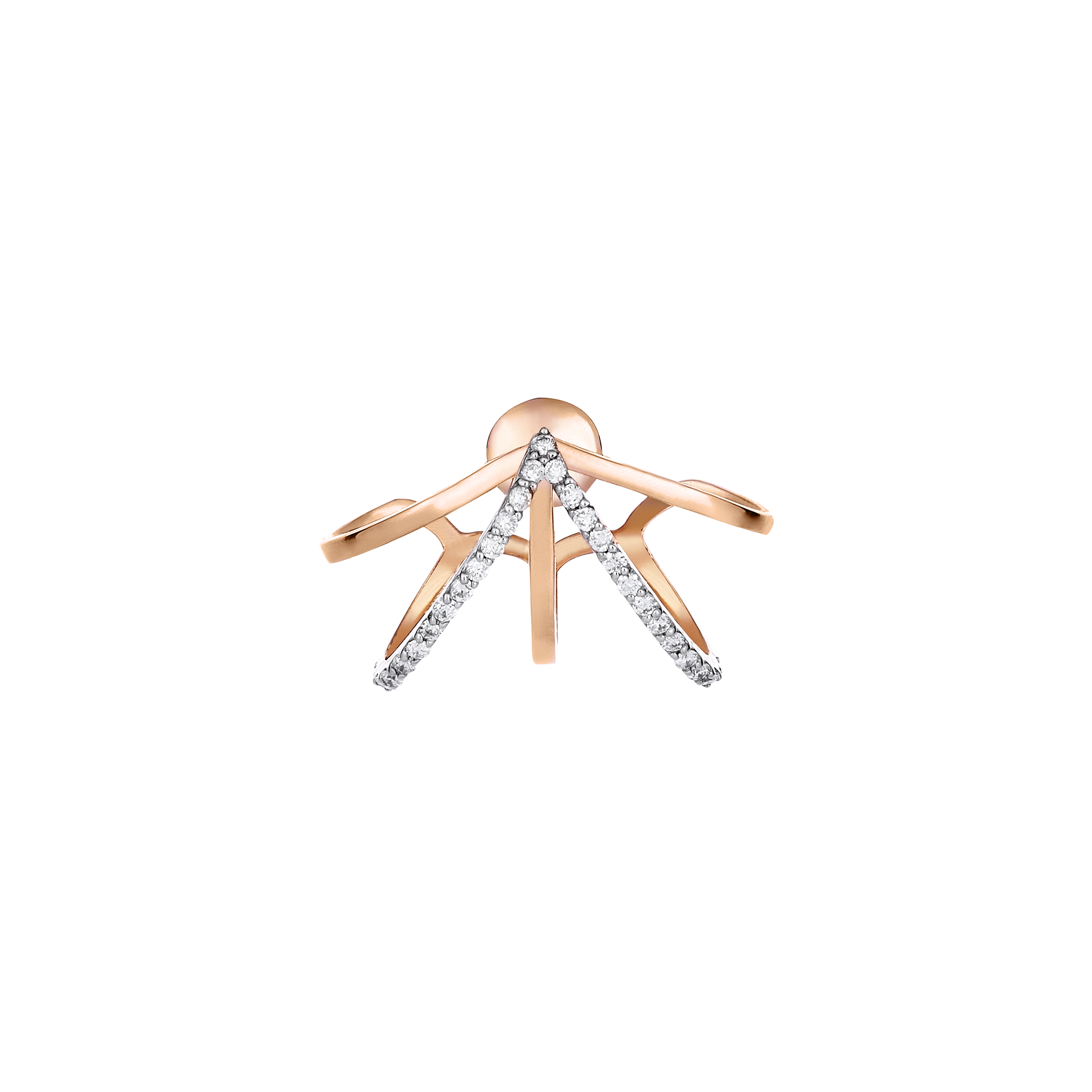 Pentapus Diamond Earcage in Rose Gold - Her Story Shop