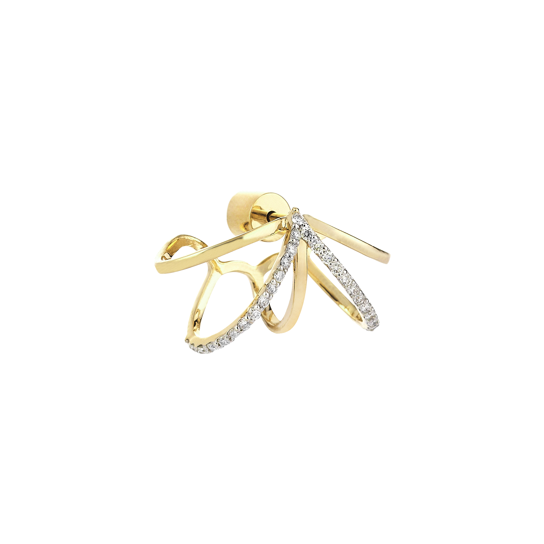 Pentapus Diamond Earcage in Yellow Gold - Her Story Shop
