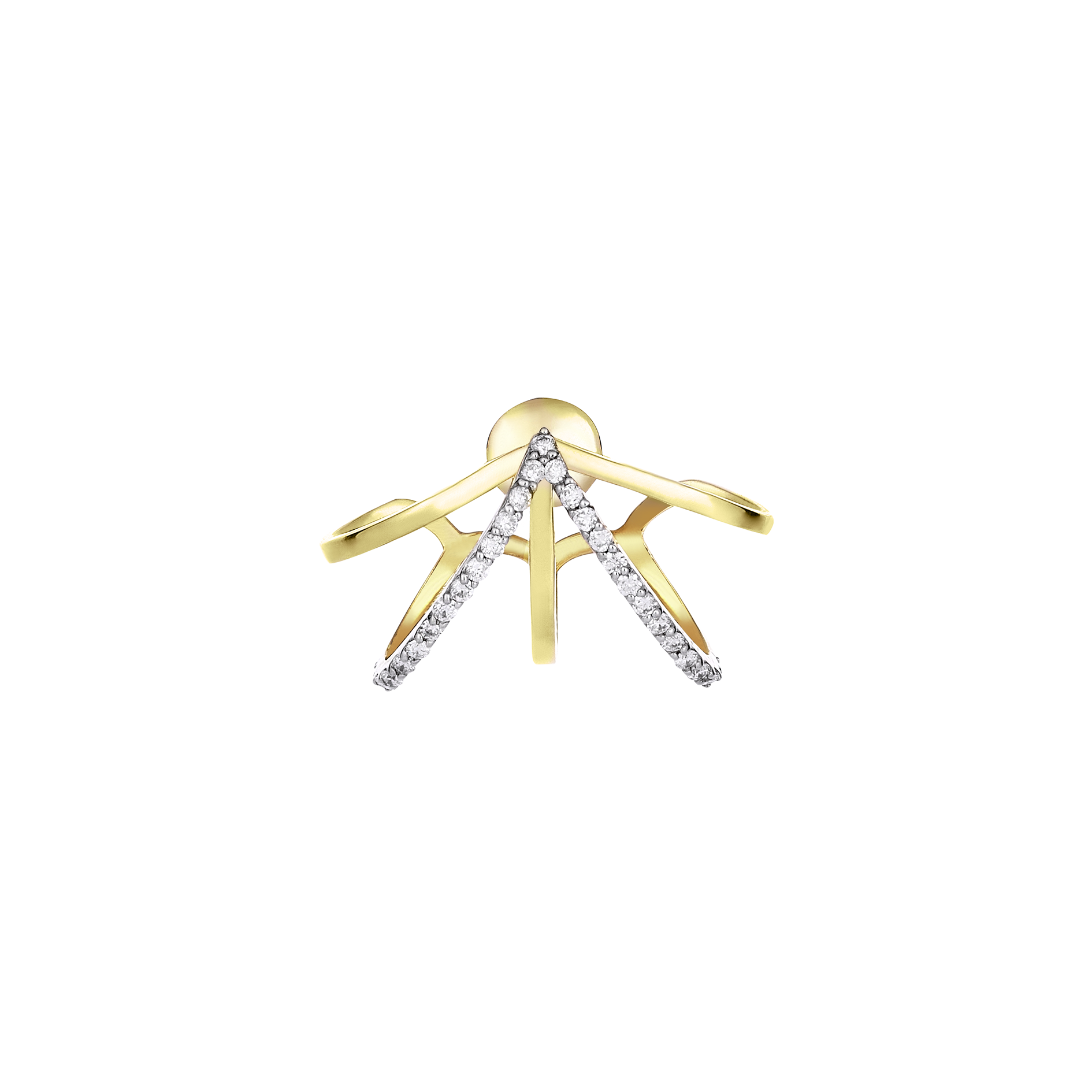 Pentapus Diamond Earcage in Yellow Gold - Her Story Shop