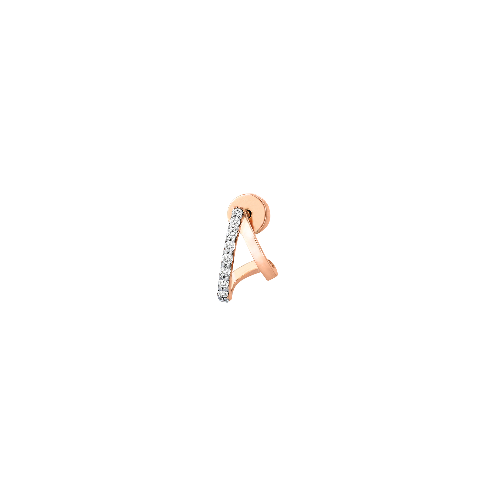 Mini Double Hoop Diamond Earring in Rose Gold - Her Story Shop