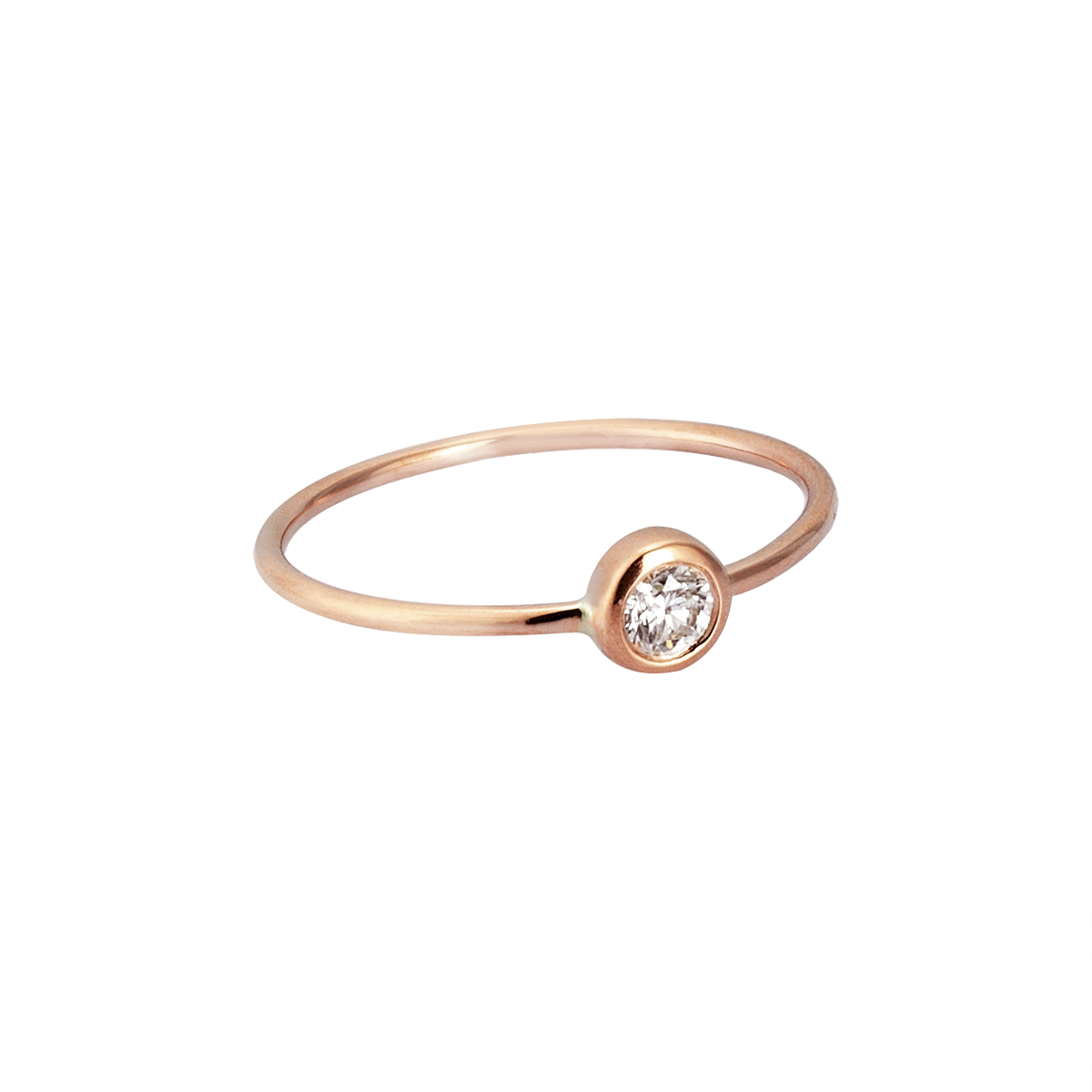 Circular Diamond Midi Ring in Rose Gold - Her Story Shop