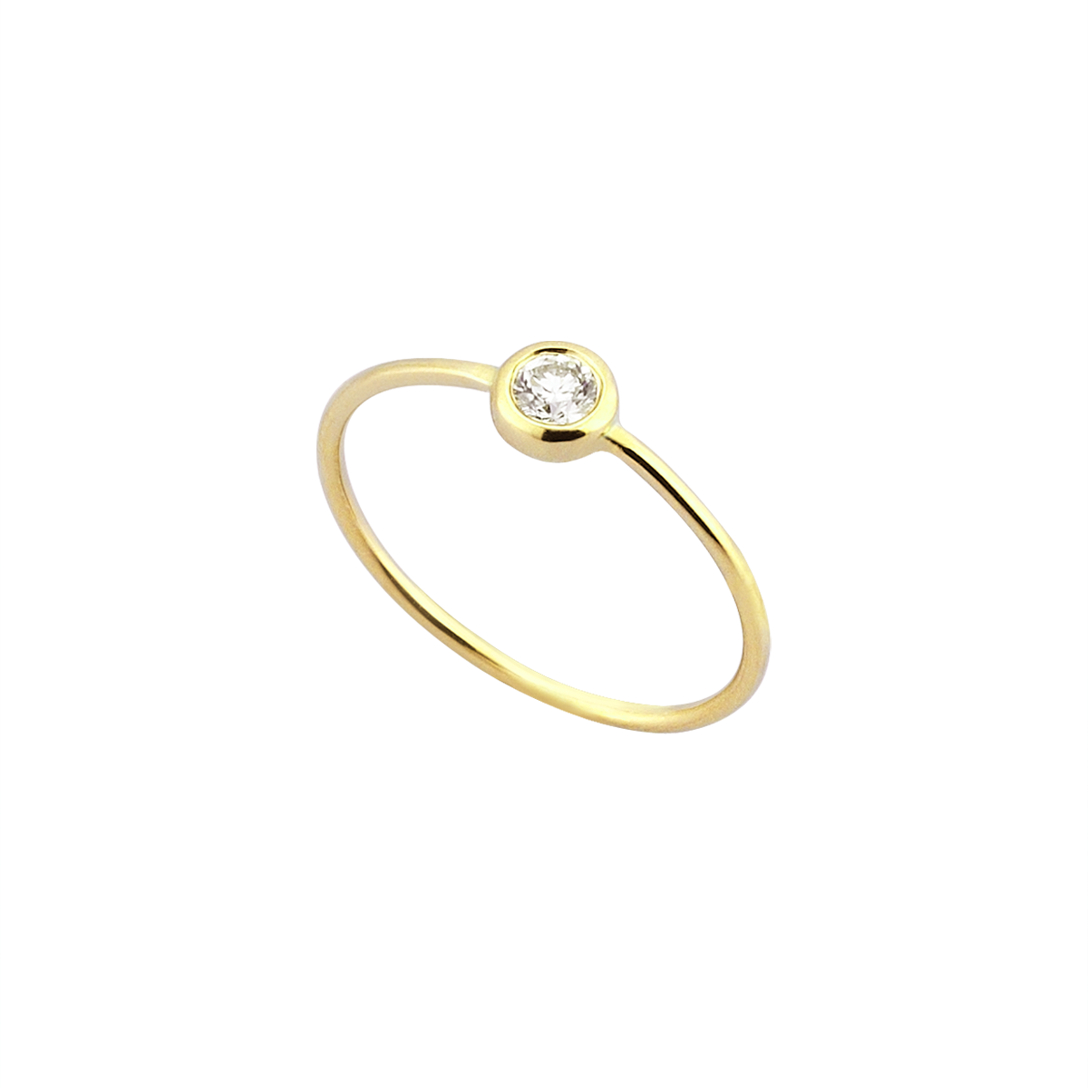 Circular Diamond Midi Ring in Yellow Gold - Her Story Shop