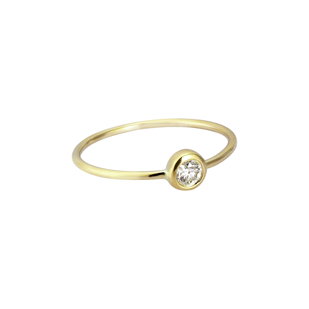Circular Diamond Midi Ring in Yellow Gold - Her Story Shop