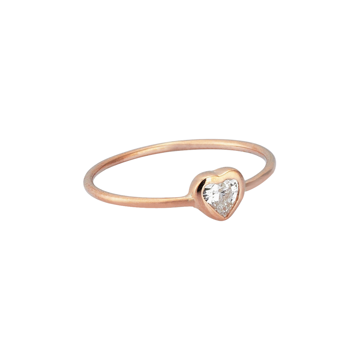 Heart Diamond Midi Ring in Rose Gold - Her Story Shop