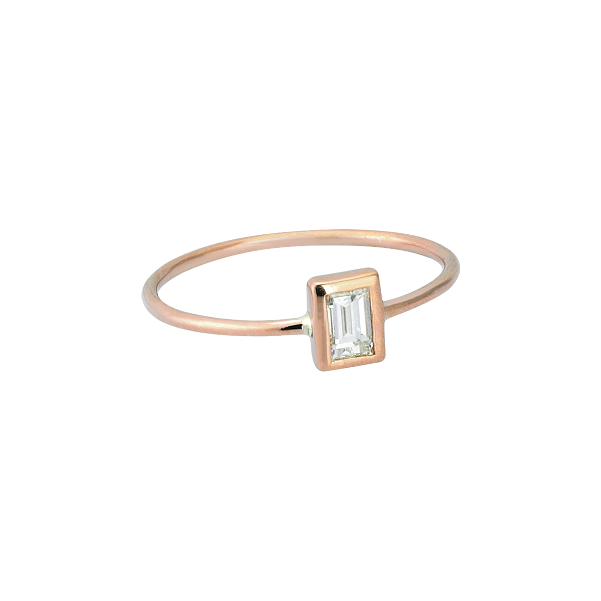 Rectangle Diamond Midi Ring in Rose Gold - Her Story Shop