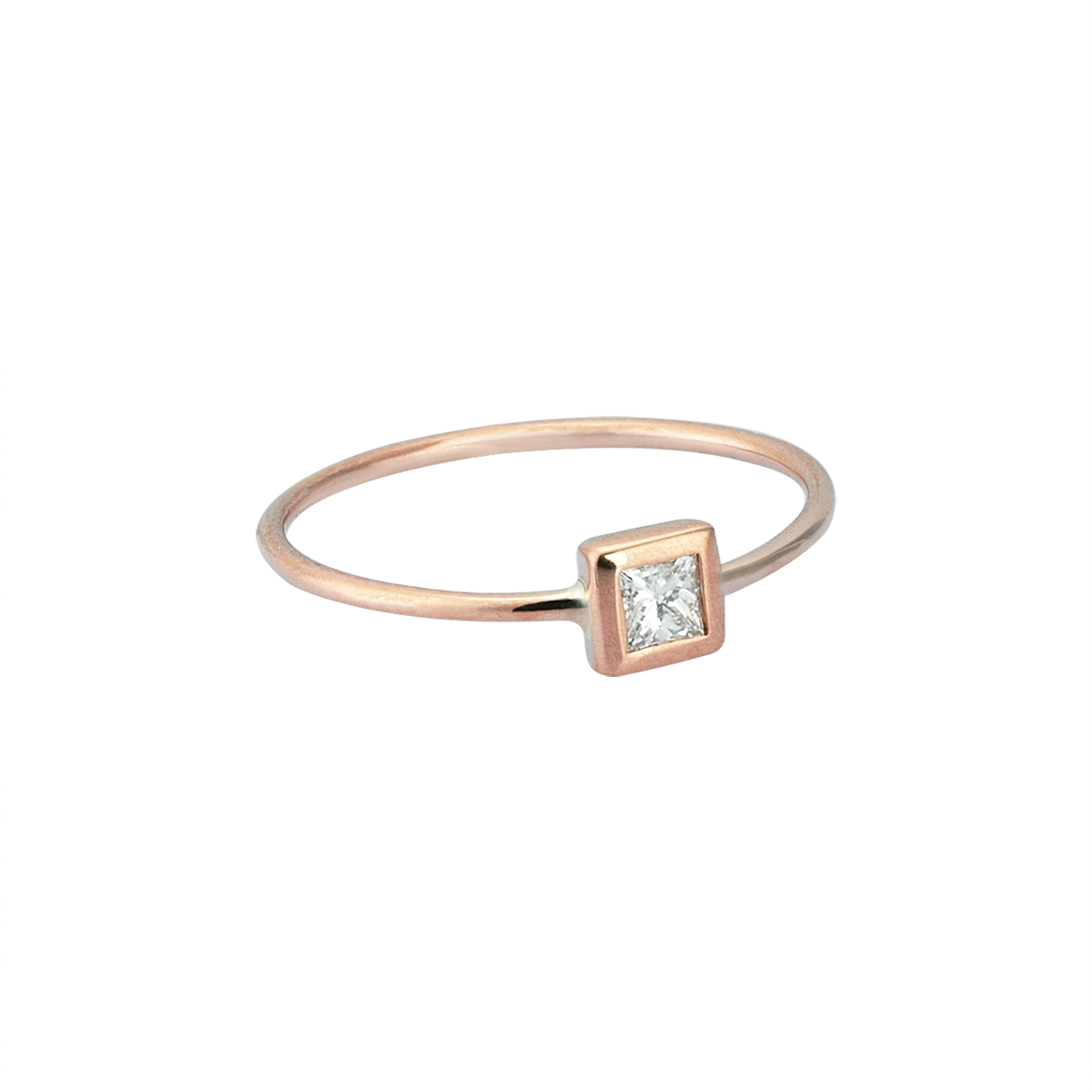 Square Diamond Midi Ring in Rose Gold - Her Story Shop