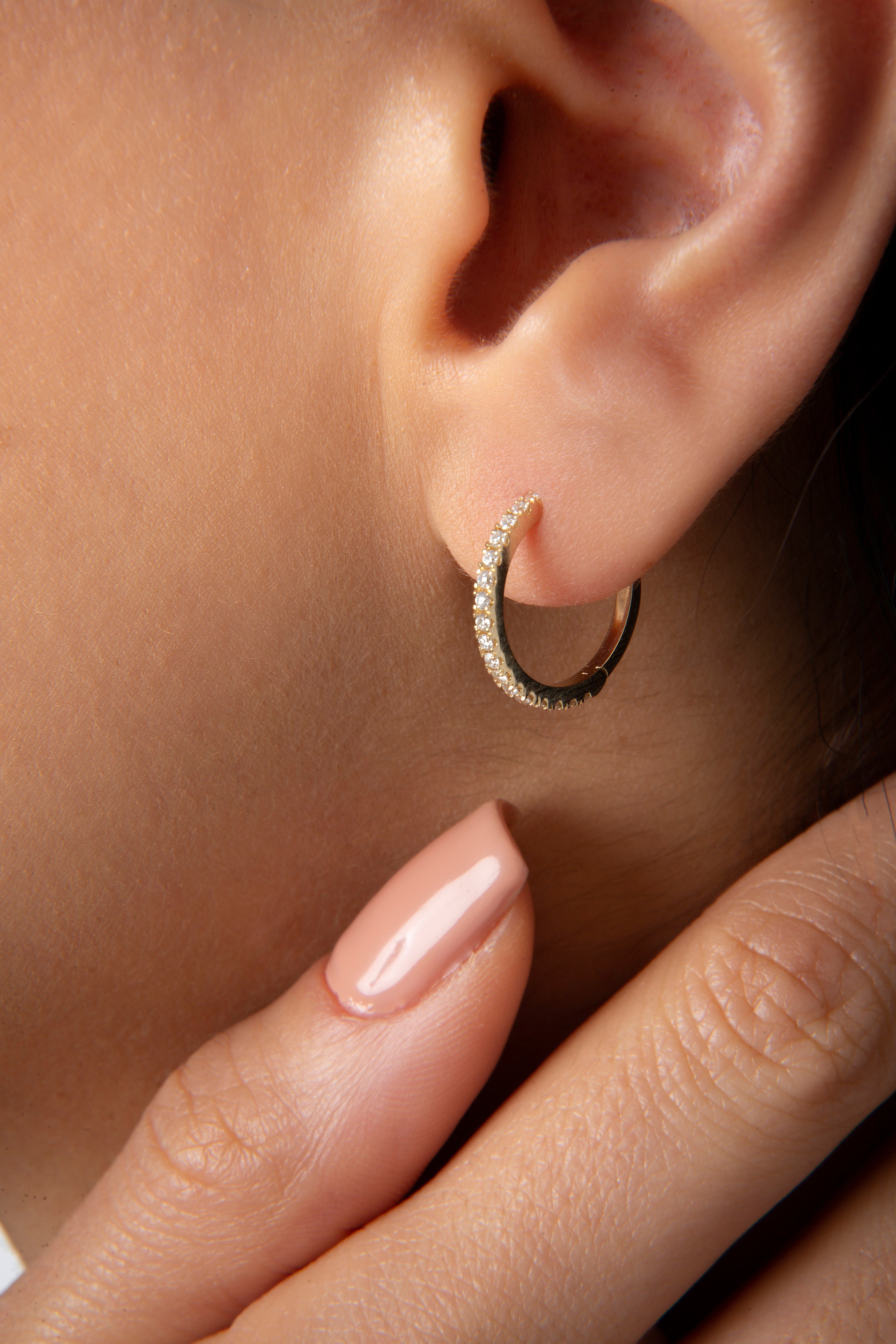 Mini Circular Earring in Yellow Gold - Her Story Shop