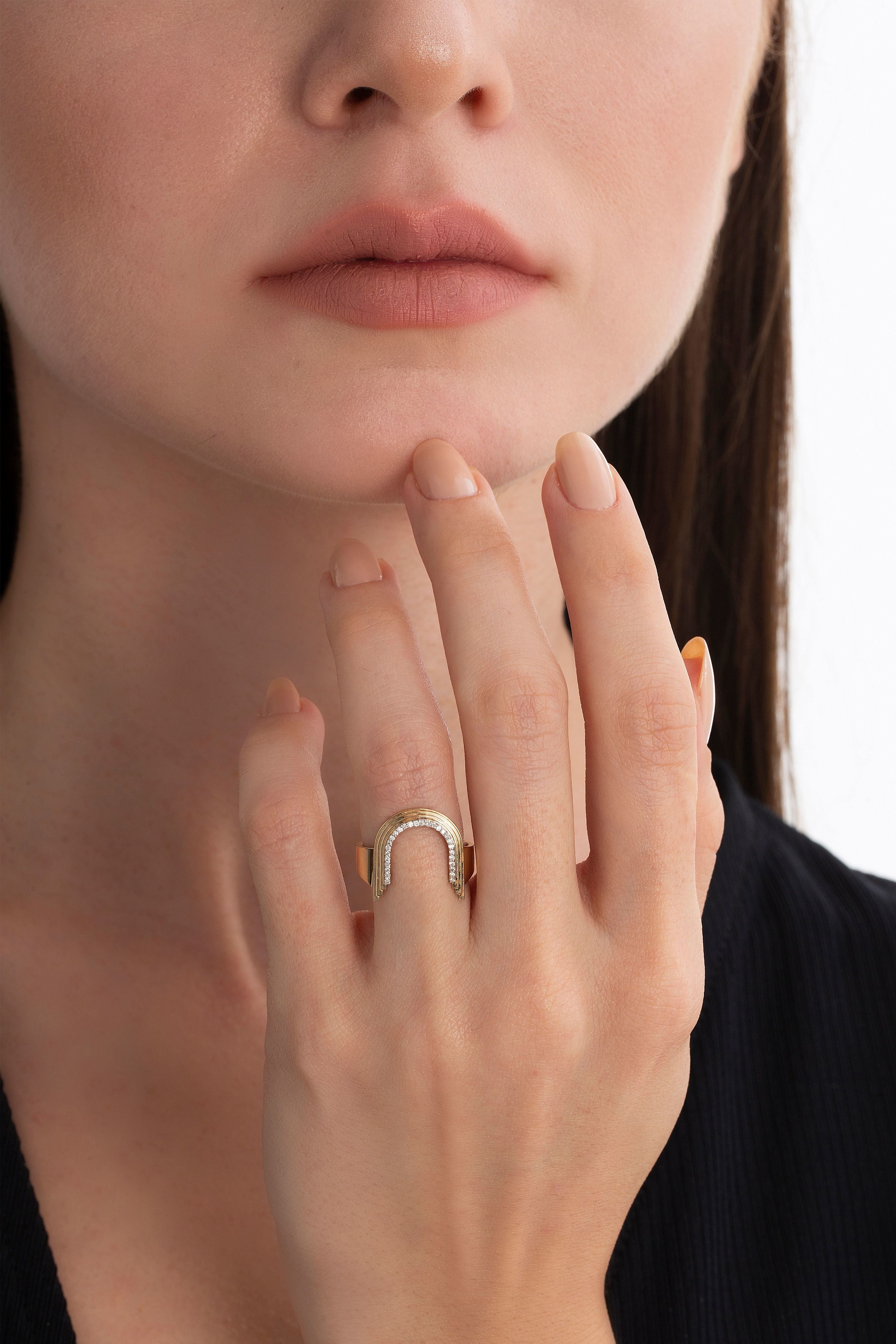 Concave Arch Ring in Yellow Gold - Her Story Shop