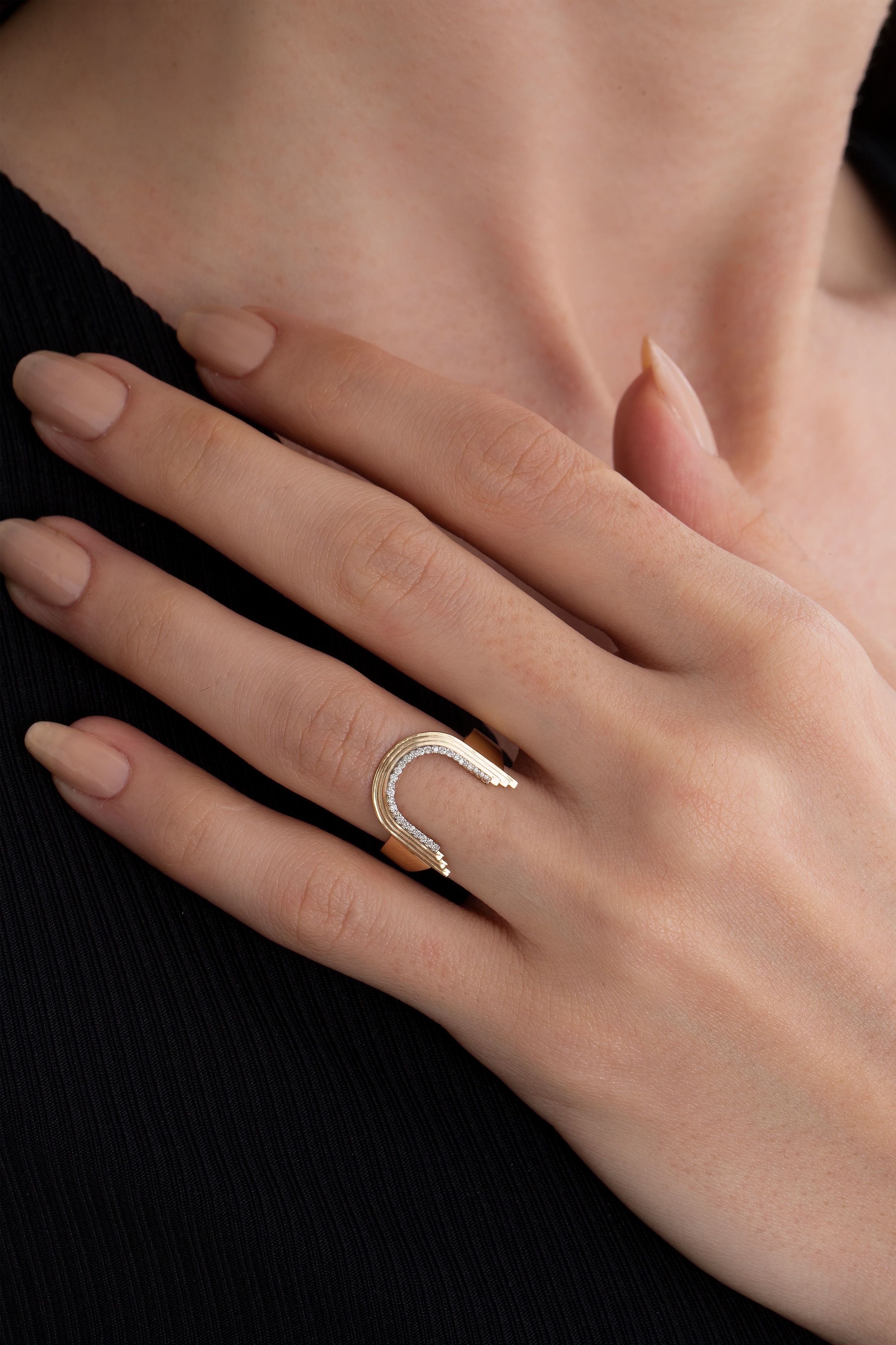 Concave Arch Ring in Yellow Gold - Her Story Shop