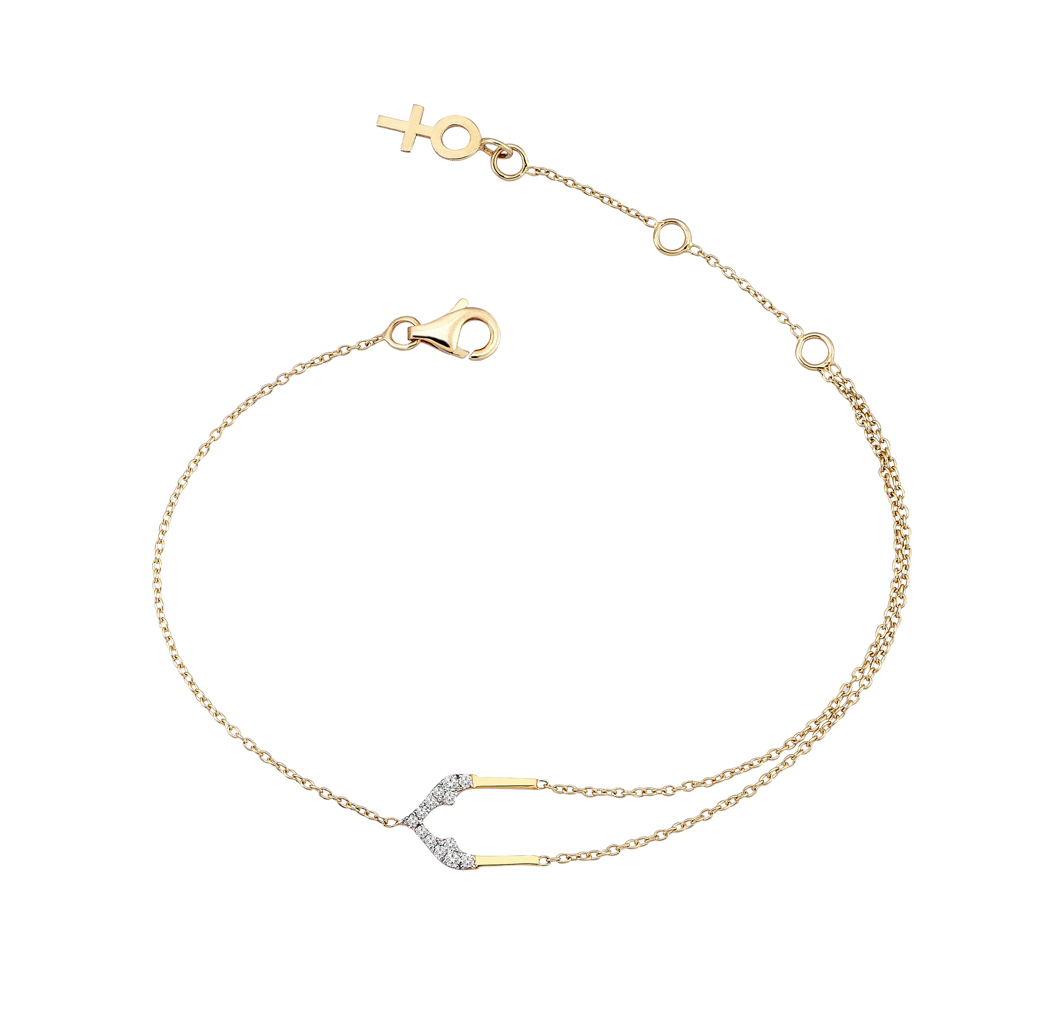 Pointed Trefoil Arch Bracelet in Yellow Gold - Her Story Shop