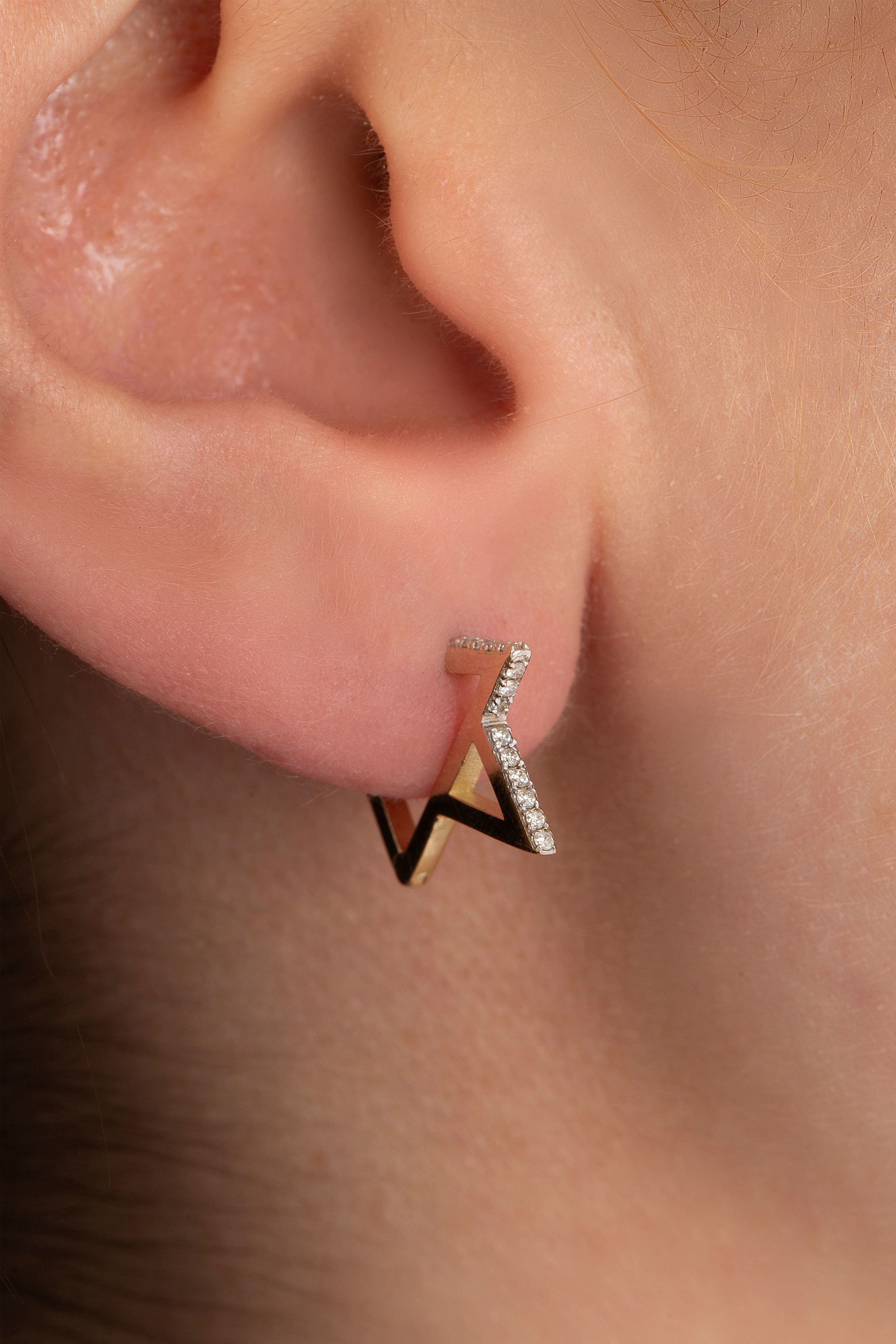 Mini Star Earring in Yellow Gold - Her Story Shop