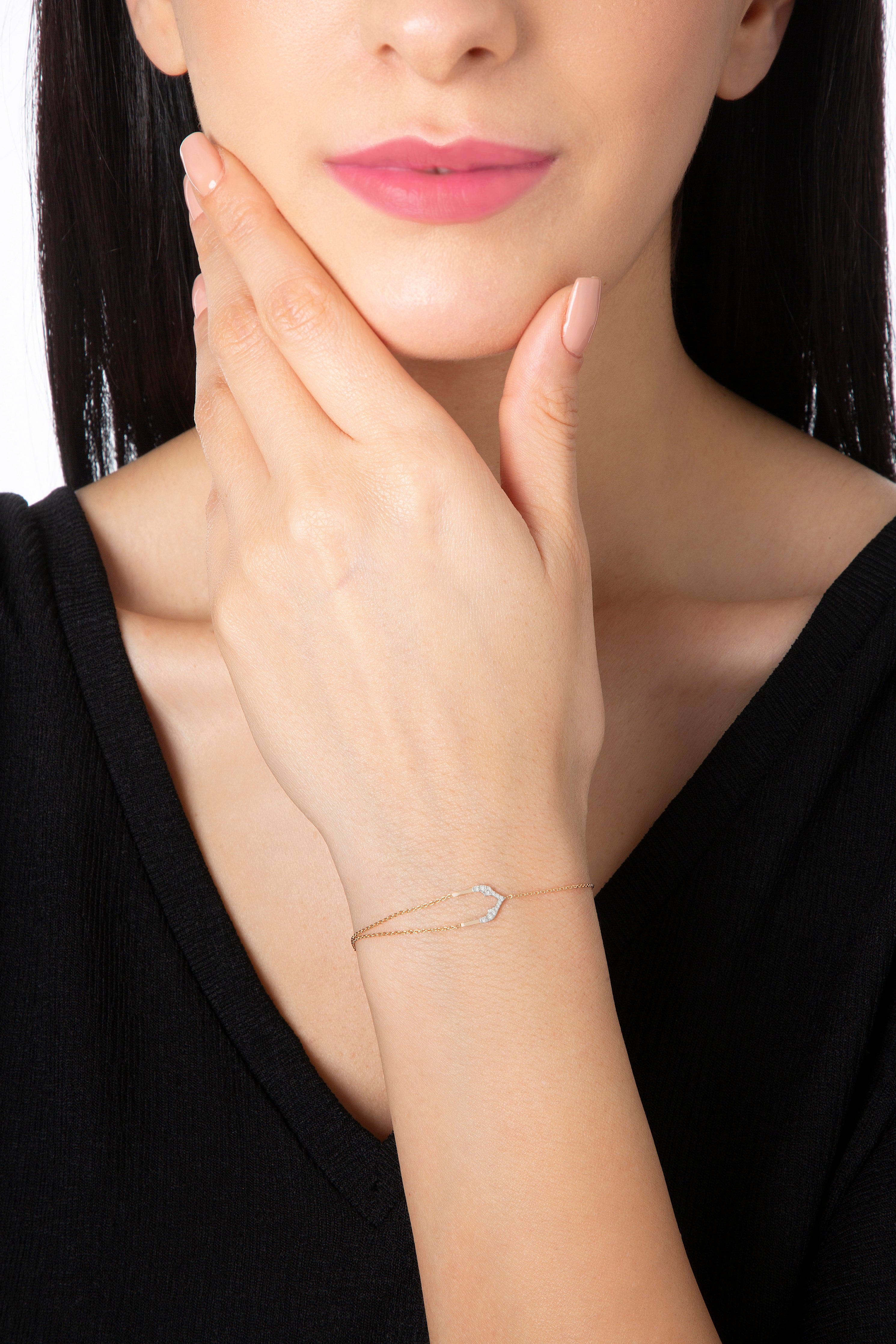 Pointed Trefoil Arch Bracelet in Rose Gold - Her Story Shop