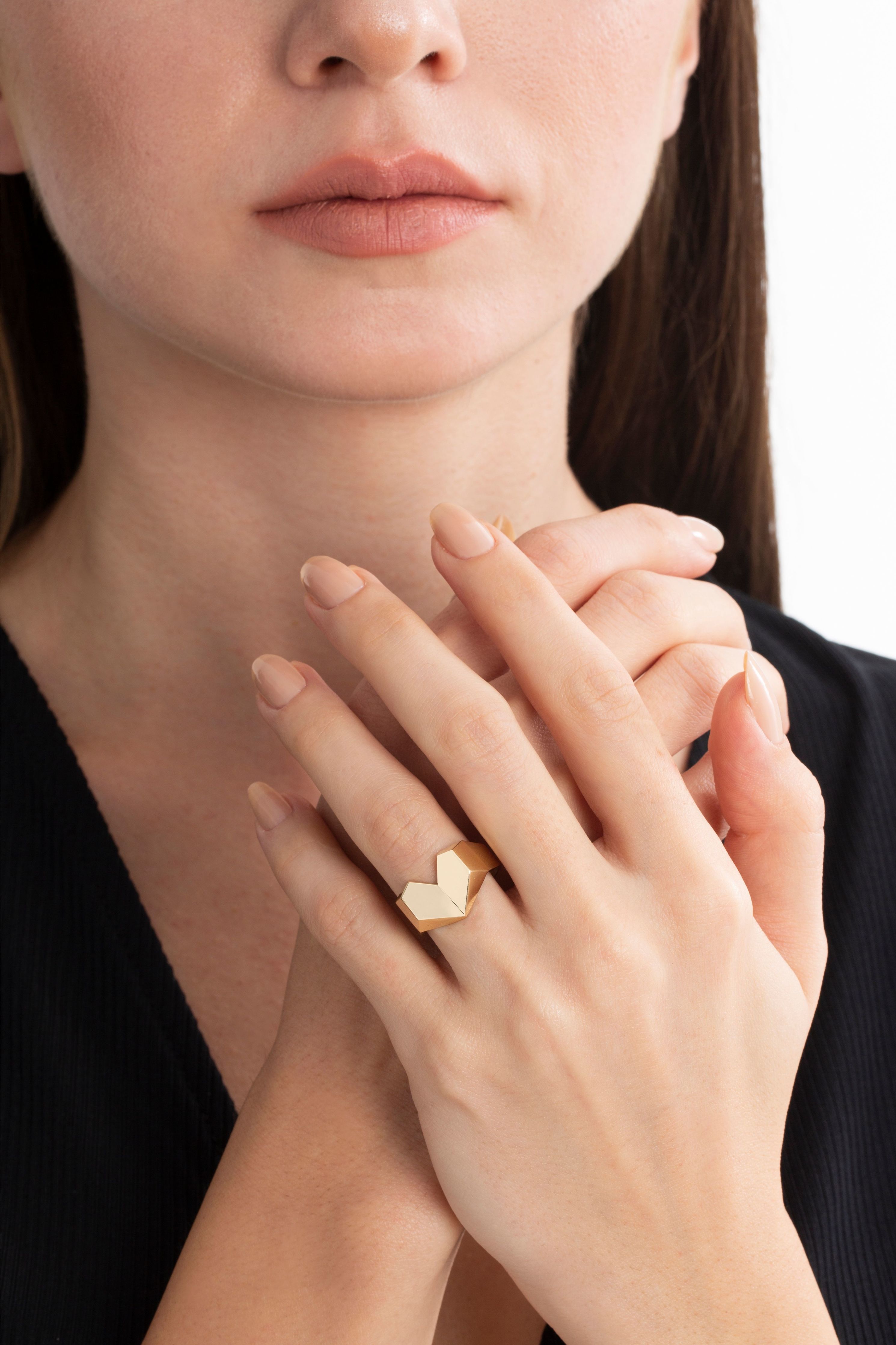 Custom Heart Birthstone Ring (Gold)